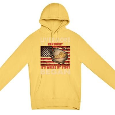 Livermore Kentucky Usa Flag 4th Of July Gift Premium Pullover Hoodie