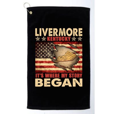 Livermore Kentucky Usa Flag 4th Of July Gift Platinum Collection Golf Towel