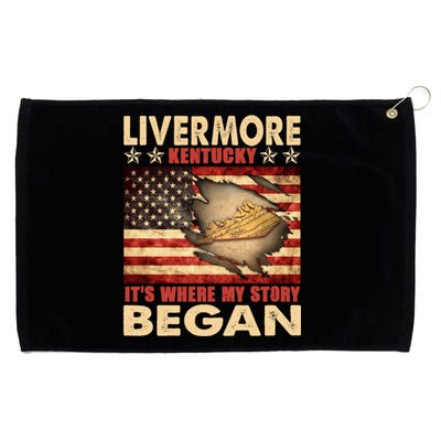 Livermore Kentucky Usa Flag 4th Of July Gift Grommeted Golf Towel