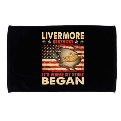 Livermore Kentucky Usa Flag 4th Of July Gift Microfiber Hand Towel