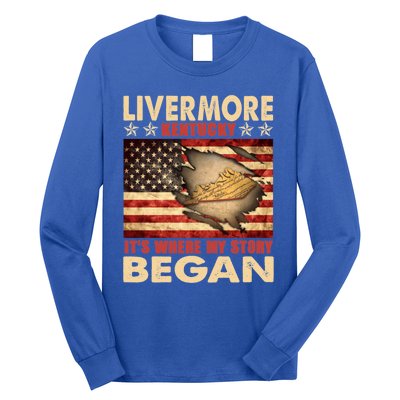 Livermore Kentucky Usa Flag 4th Of July Gift Long Sleeve Shirt