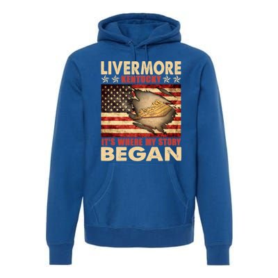 Livermore Kentucky Usa Flag 4th Of July Gift Premium Hoodie