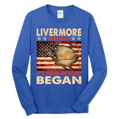 Livermore Kentucky Usa Flag 4th Of July Gift Tall Long Sleeve T-Shirt