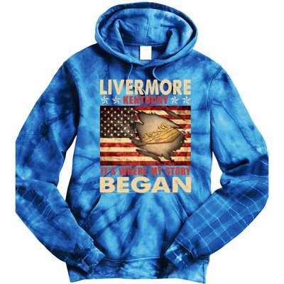 Livermore Kentucky Usa Flag 4th Of July Gift Tie Dye Hoodie