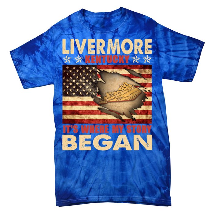 Livermore Kentucky Usa Flag 4th Of July Gift Tie-Dye T-Shirt