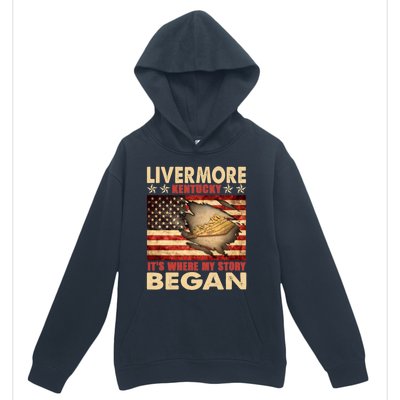 Livermore Kentucky Usa Flag 4th Of July Gift Urban Pullover Hoodie