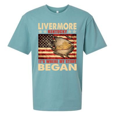 Livermore Kentucky Usa Flag 4th Of July Gift Sueded Cloud Jersey T-Shirt