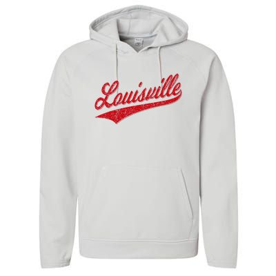 Louisville Kentucky Varsity Script Classic Sports Jersey Performance Fleece Hoodie