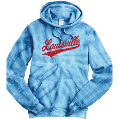 Louisville Kentucky Varsity Script Classic Sports Jersey Tie Dye Hoodie