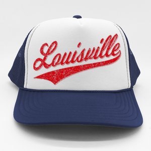 Louisville Kentucky Varsity Script Classic Sports Jersey Trucker Hat