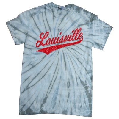 Louisville Kentucky Varsity Script Classic Sports Jersey Tie-Dye T-Shirt