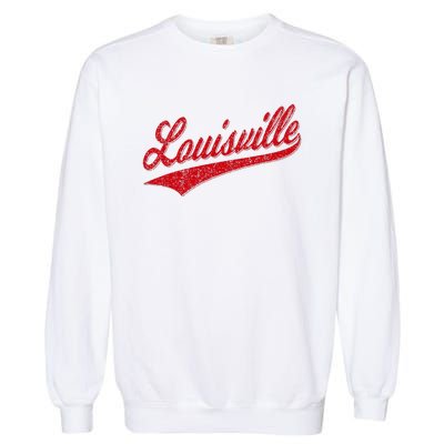 Louisville Kentucky Varsity Script Classic Sports Jersey Garment-Dyed Sweatshirt