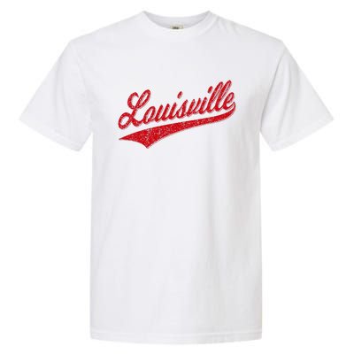 Louisville Kentucky Varsity Script Classic Sports Jersey Garment-Dyed Heavyweight T-Shirt