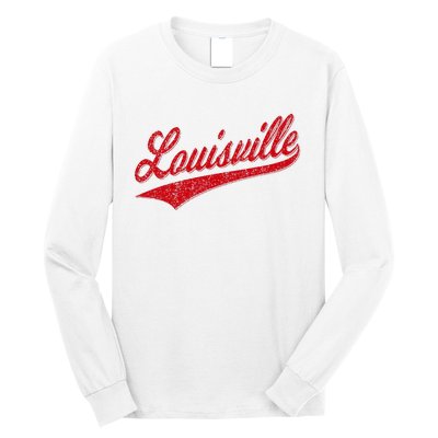 Louisville Kentucky Varsity Script Classic Sports Jersey Long Sleeve Shirt