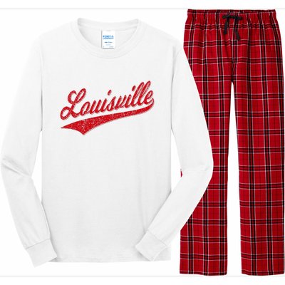 Louisville Kentucky Varsity Script Classic Sports Jersey Long Sleeve Pajama Set