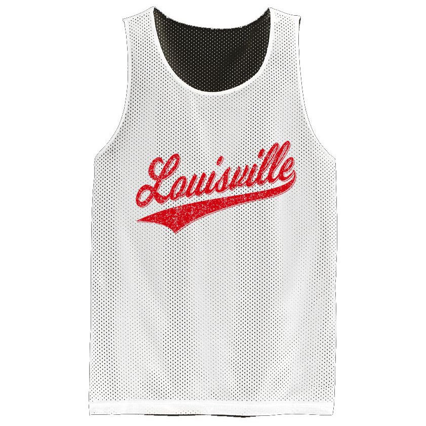 Louisville Kentucky Varsity Script Classic Sports Jersey Mesh Reversible Basketball Jersey Tank