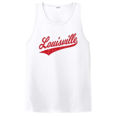 Louisville Kentucky Varsity Script Classic Sports Jersey PosiCharge Competitor Tank