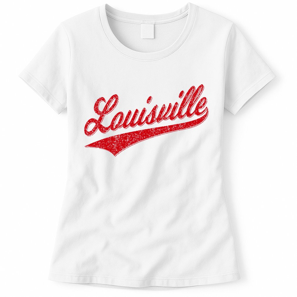 Louisville Kentucky Varsity Script Classic Sports Jersey Womens T-Shirt