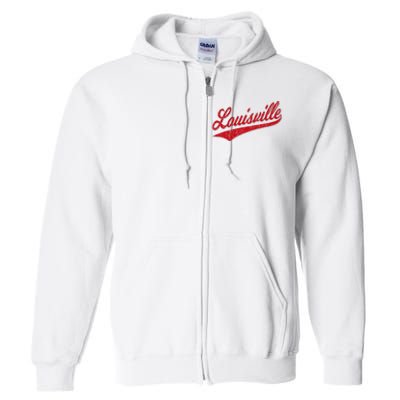 Louisville Kentucky Varsity Script Classic Sports Jersey Full Zip Hoodie