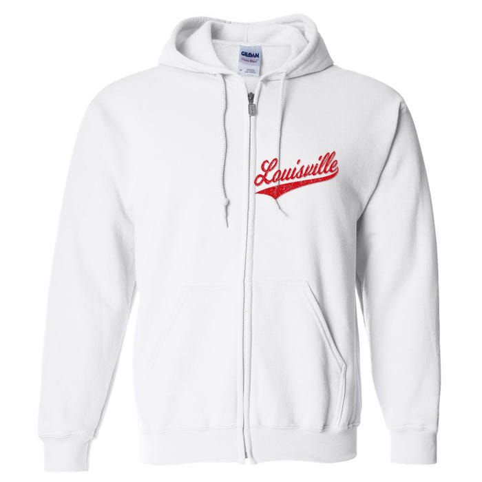 Louisville Kentucky Varsity Script Classic Sports Jersey Full Zip Hoodie