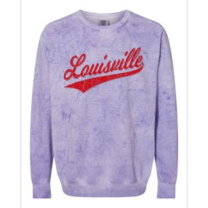 Louisville Kentucky Varsity Script Classic Sports Jersey Colorblast Crewneck Sweatshirt