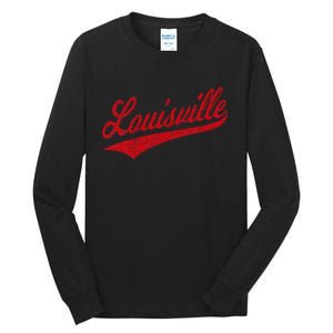 Louisville Kentucky Varsity Script Classic Sports Jersey Tall Long Sleeve T-Shirt