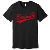 Louisville Kentucky Varsity Script Classic Sports Jersey Premium T-Shirt