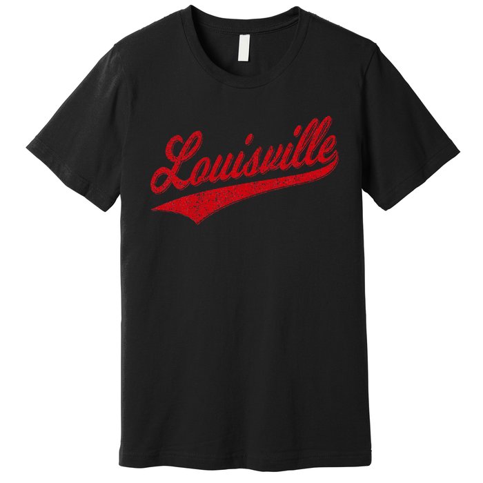 Louisville Kentucky Varsity Script Classic Sports Jersey Premium T-Shirt