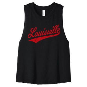 Louisville Kentucky Varsity Script Classic Sports Jersey Women's Racerback Cropped Tank