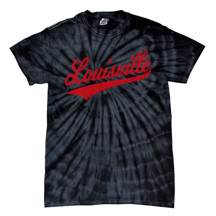 Louisville Kentucky Varsity Script Classic Sports Jersey Tie-Dye T-Shirt