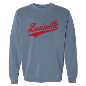 Louisville Kentucky Varsity Script Classic Sports Jersey Garment-Dyed Sweatshirt