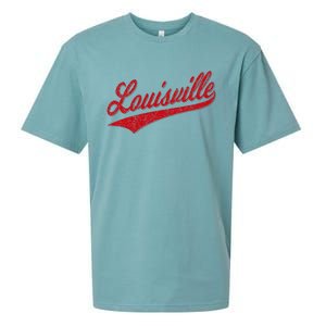 Louisville Kentucky Varsity Script Classic Sports Jersey Sueded Cloud Jersey T-Shirt