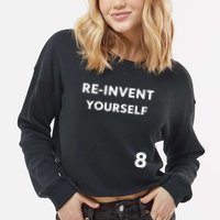 Lil Kim Wearing Reinvent Yourself Cropped Pullover Crew