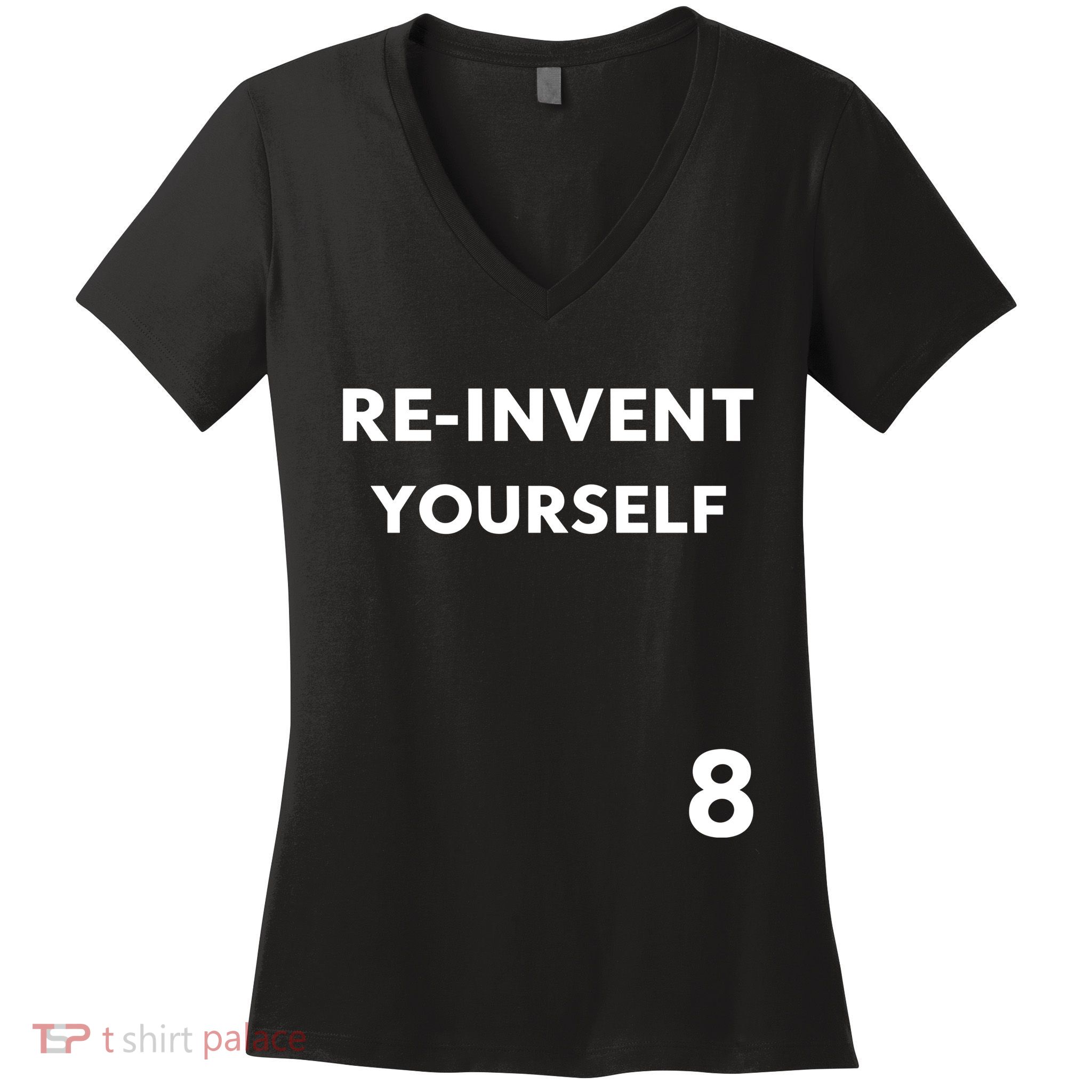 Lil Kim Wearing Reinvent Yourself Women's V-Neck T-Shirt