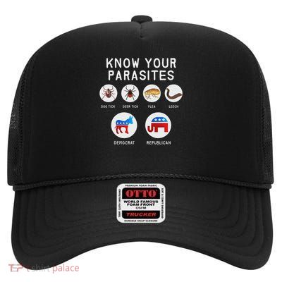 Libertarian Know Your Parasites High Crown Mesh Back Trucker Hat