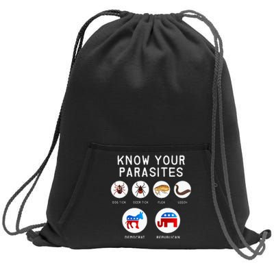 Libertarian Know Your Parasites Sweatshirt Cinch Pack Bag