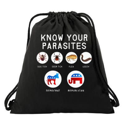 Libertarian Know Your Parasites Drawstring Bag