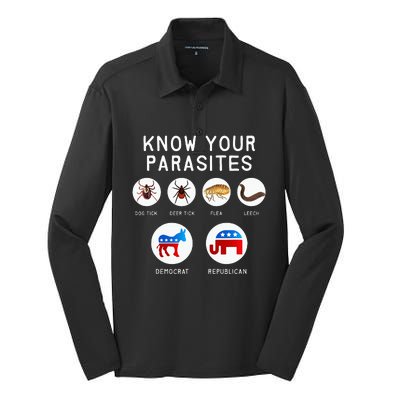 Libertarian Know Your Parasites Silk Touch Performance Long Sleeve Polo