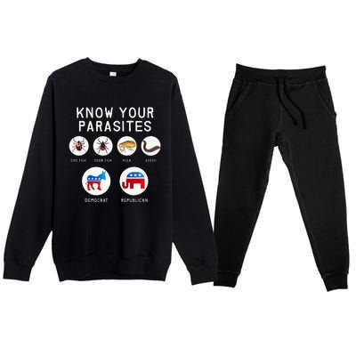 Libertarian Know Your Parasites Premium Crewneck Sweatsuit Set