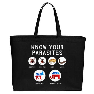 Libertarian Know Your Parasites Cotton Canvas Jumbo Tote