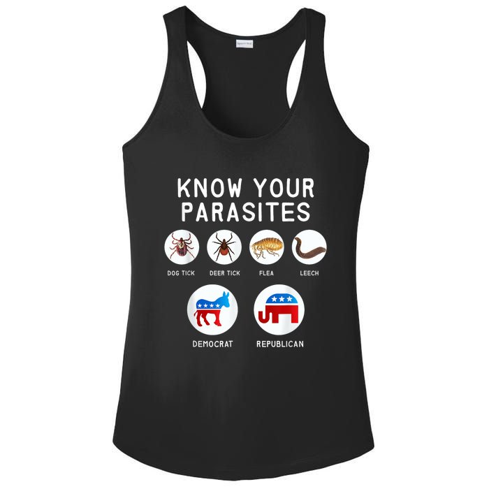 Libertarian Know Your Parasites Ladies PosiCharge Competitor Racerback Tank