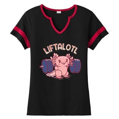 Liftalotl Lifting Axolotl Weightlifting Gym Workout Girl Boy Ladies Halftime Notch Neck Tee