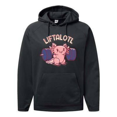 Liftalotl Lifting Axolotl Weightlifting Gym Workout Girl Boy Performance Fleece Hoodie