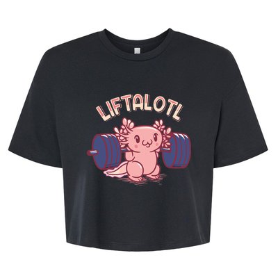 Liftalotl Lifting Axolotl Weightlifting Gym Workout Girl Boy Bella+Canvas Jersey Crop Tee