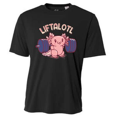 Liftalotl Lifting Axolotl Weightlifting Gym Workout Girl Boy Cooling Performance Crew T-Shirt