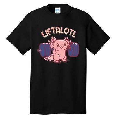 Liftalotl Lifting Axolotl Weightlifting Gym Workout Girl Boy Tall T-Shirt