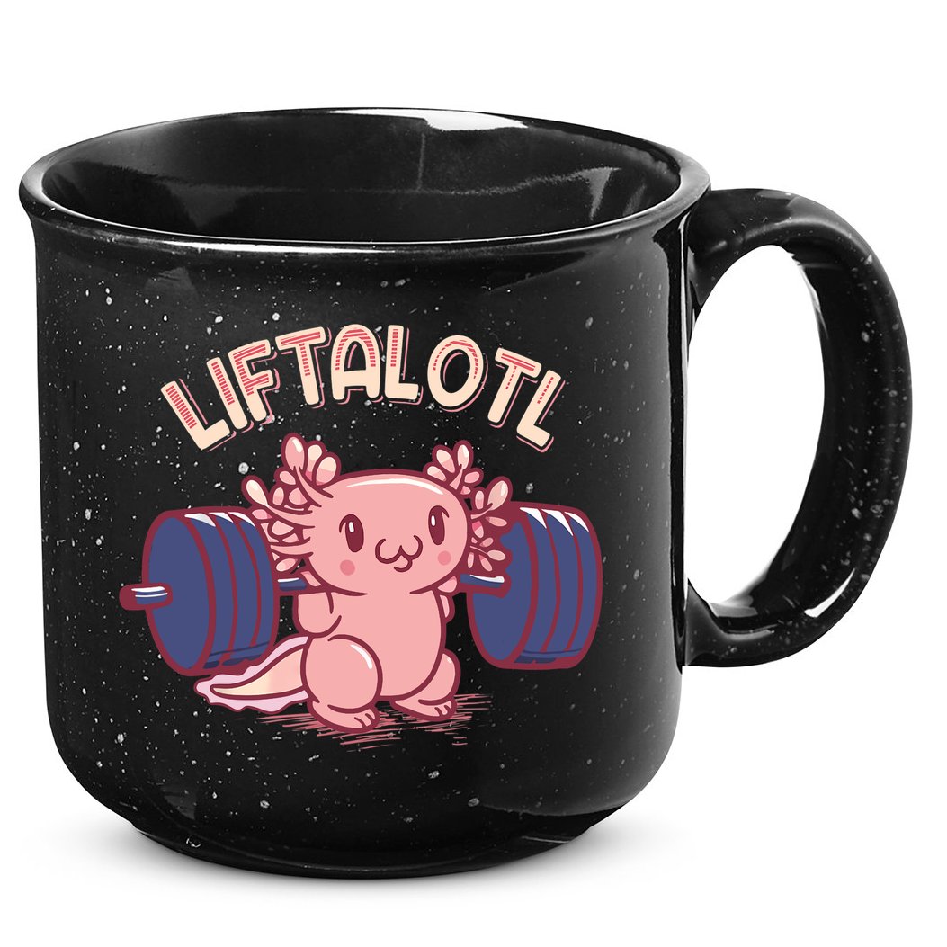 Liftalotl Lifting Axolotl Weightlifting Gym Workout Girl Boy 15oz Campfire Ceramic Mug