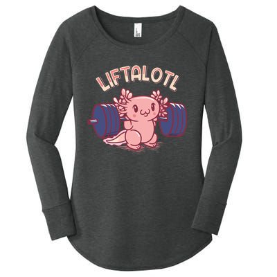 Liftalotl Lifting Axolotl Weightlifting Gym Workout Girl Boy Women's Perfect Tri Tunic Long Sleeve Shirt