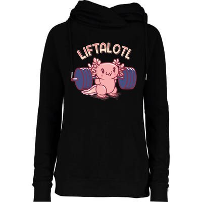 Liftalotl Lifting Axolotl Weightlifting Gym Workout Girl Boy Womens Funnel Neck Pullover Hood