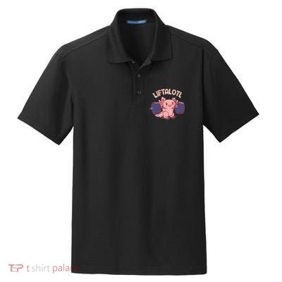 Liftalotl Lifting Axolotl Weightlifting Gym Workout Girl Boy Dry Zone Grid Polo